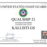 QS21 Vessel E-Certificate